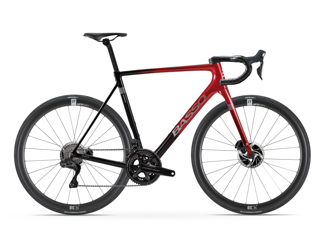 Diamante disc, candy red, Shimano Dura-Ace Di2, Microtech RE38, 2023